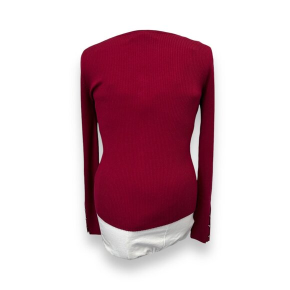 Josephine Chaus Womens Button Down Ribbed Silk Blend Sweater Cardigan, size LP - Picture 4 of 10